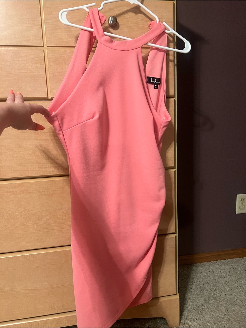 Lulu's bubblegum Pink Halter Sheath Dress